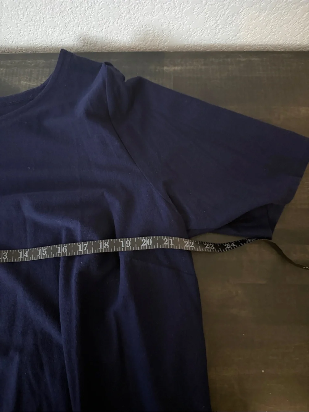 Ellen Fisher Navy Tee Shirt Dress Tunic Side Zipper Details Size 1X Lagenlook